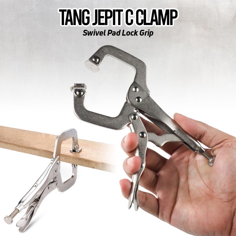 Tang Jepit C Clamp Swivel Pad Lock Grip - RLP-CP6 - Silver