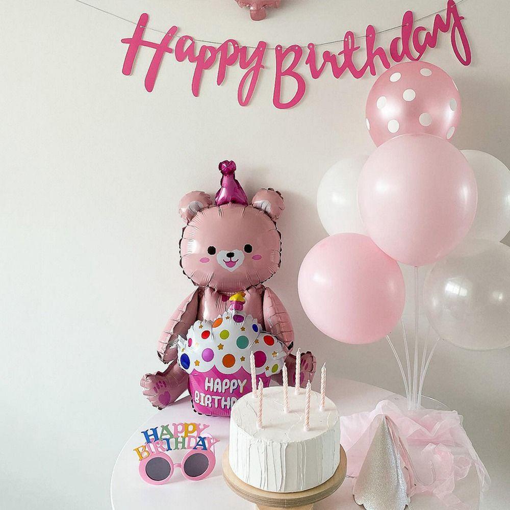 [Elegan] Balon Foil 4D Aluminium Hugs Hadiah Untuk Anak-Anak Happy Birthday Dekorasi Rumah Kartun Perlengkapan Pesta