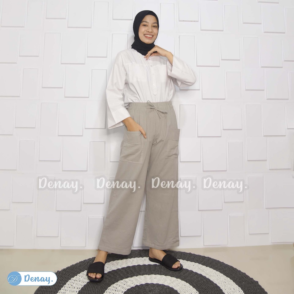 Kulot Wanita - Nika Linen Crinkle Premium - Fasion Muslim