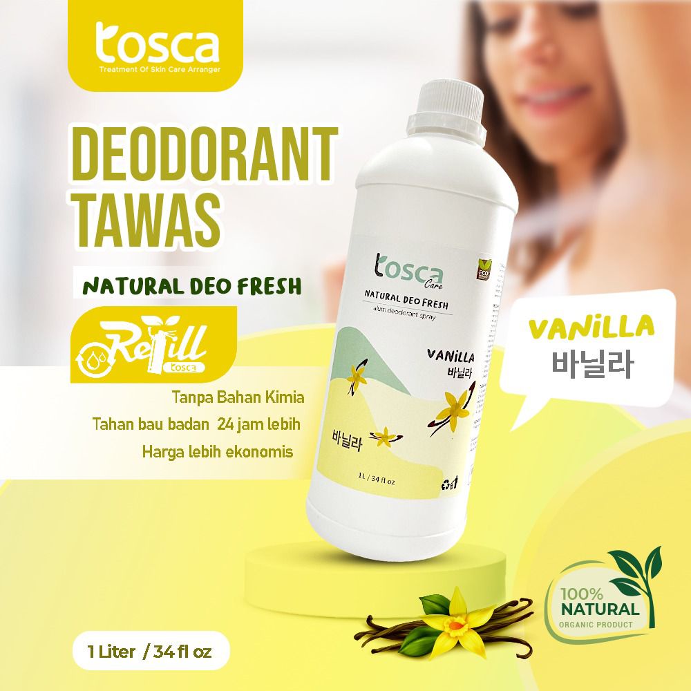 Deodorant Tosca Deodorant Tawas Cair Dijamin Atasi Bau Ketiak Kemasan Refill 1 Liter