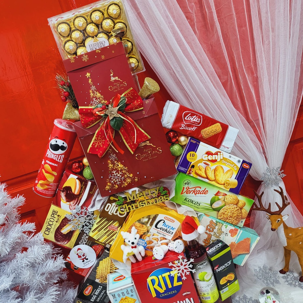 

Paket Dekorasi Hampers Natal Christmas Parcel Hadiah Kue Kering 348