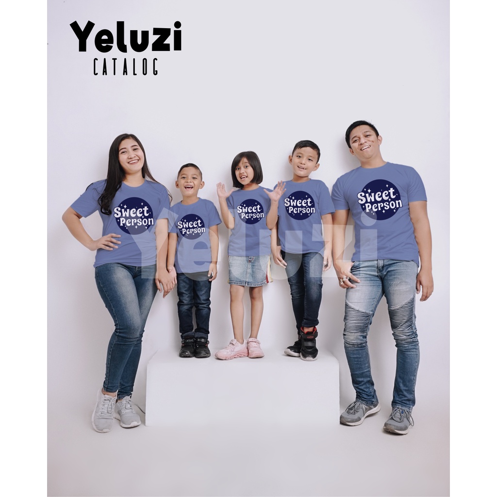 Kaos Oblong Baju Couple Keluarga Sweet Person - Katun Combed 24s - YELUZI