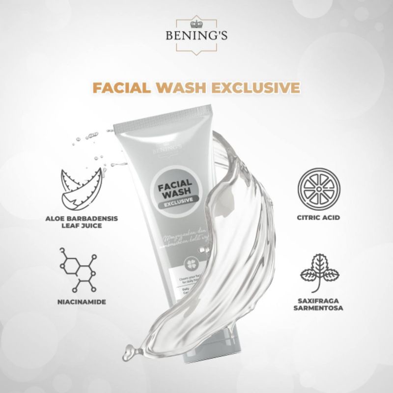 Facial Wash Exclusive Benings Skincare by Dr Oky (Benings Clinic) Aloe Barbadensis Leaf