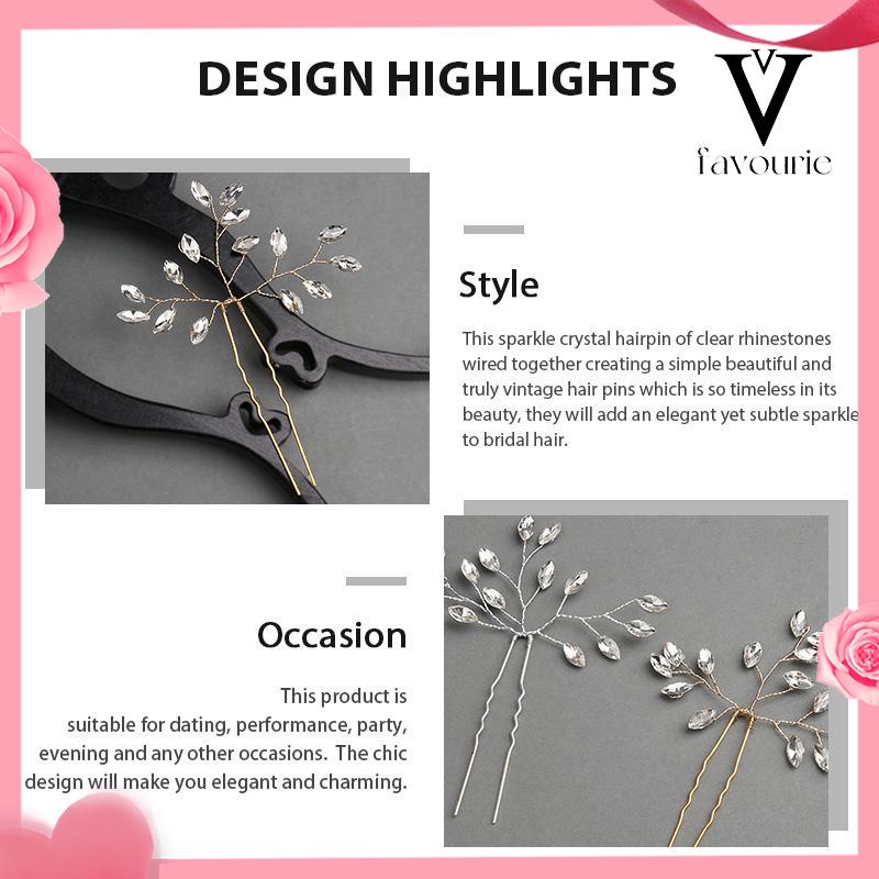 CODHiasan Kepala Pengantin Wanita Aksesoris Kristal Buatan Tangan Aksesoris Rambut Pernikahan Jepit Rambut-FA