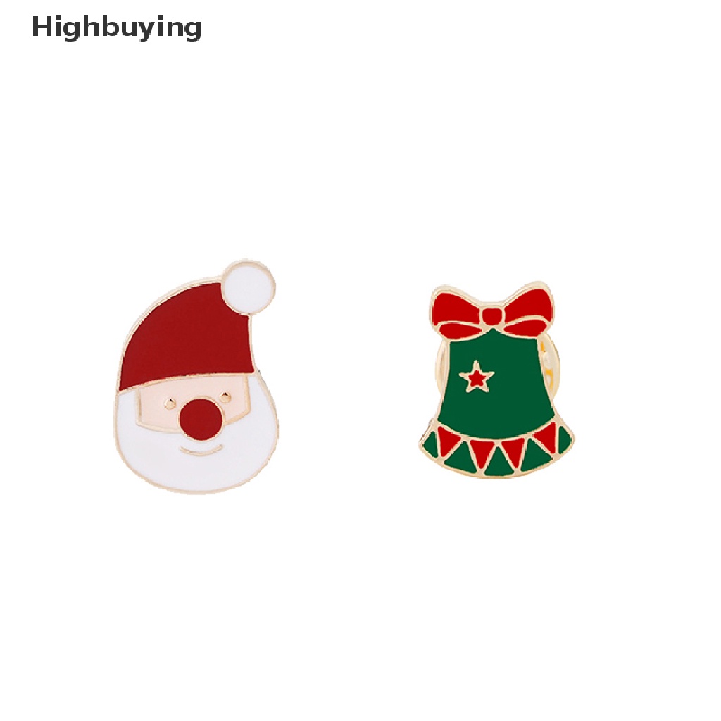 Hbid Kreatif Kartun Natal Kartun Bros Pin Santa Claus Pohon Natal Bell Enamel Pin Lucu Kerah Pin Lencana Bros Festival Pesta Perhiasan Hadiah Glory