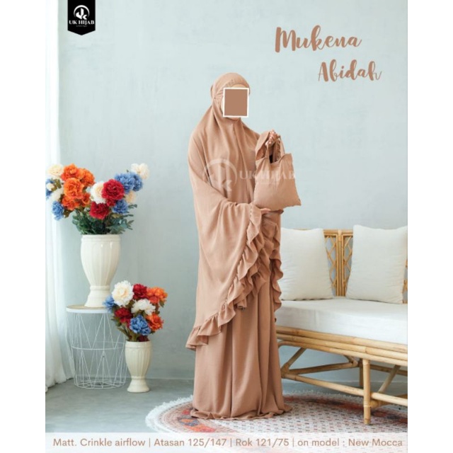 MUKENA ABIDAH CRINKLE / MUKENA JUMBO / MUKENA CRINKLE AIRFLOW / MUKENA MURAH PREMIUM