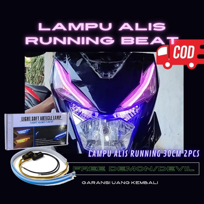 KEYLED LAMPU ALIS RUNNING BEAT 2 MODE SENJA SEIN / PAKET SEPASANG BONUS DEMON/DEVIL / FI / STREET / 