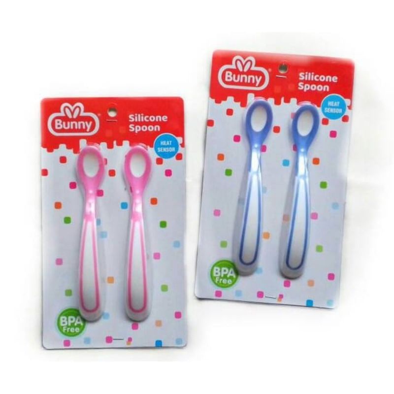 lusty bunny sendok silicone (heat) sensor bayi / sendok makan