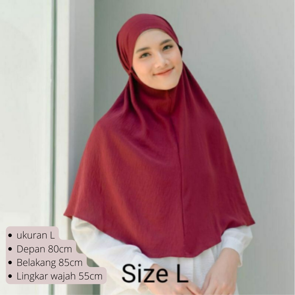 Bergo Maryam Crinkle Airflow Premium/ Hijab Wanita Termurah Berkualitas Premium Size Standar Dan Jumbo toko imah bisa cod