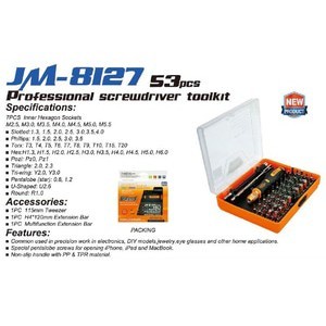 JM-8127 Obeng Set Handphone HP 53 in 1 Iphone P2 Macbook Jakemy Original