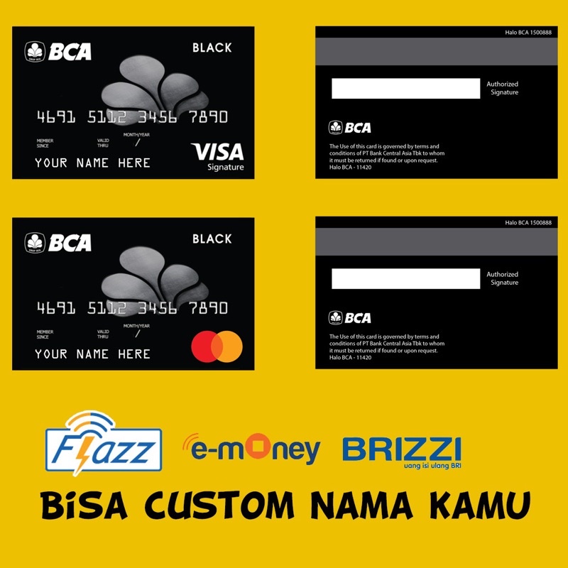 Kartu Flazz BCA Gen 2 saldo 0 custom print american express