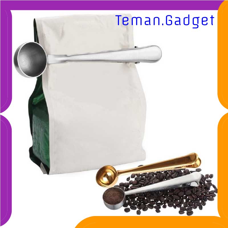 TG - DPR Urijk Sendok Takar Kopi Teh Measuring Spoon Stainless Steel with Clip - G166