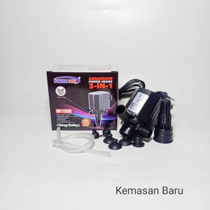 [COD] Pompa Aquarium Power Heads 3in1 Celup SAKKAI PRO WP 1200 K 8 Watt