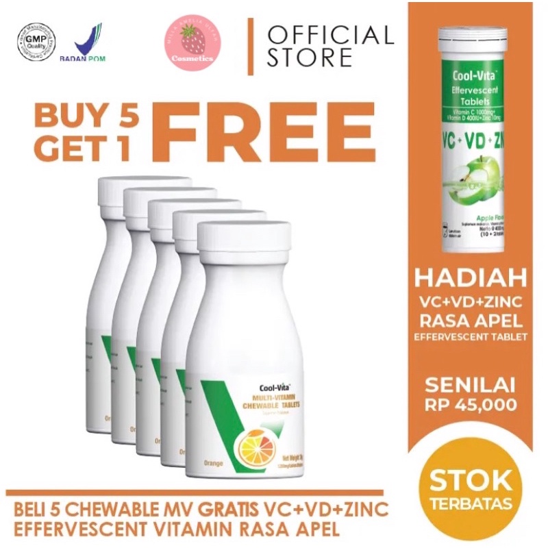 Paket Usaha Cool Vita Multivitmin Chewable(Kunyah)/ Paket hemat CoolVita Pengemuk Peninggi badan