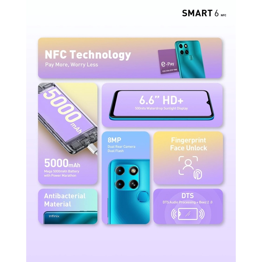 Infinix Smart 6 NFC 2/32 GB Garansi Resmi