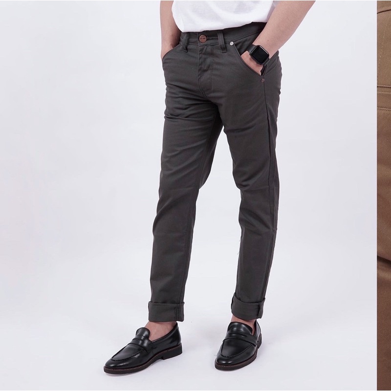 CELANA CHINO Panjang Pria Slim fit Stretch Melar Tebal Original