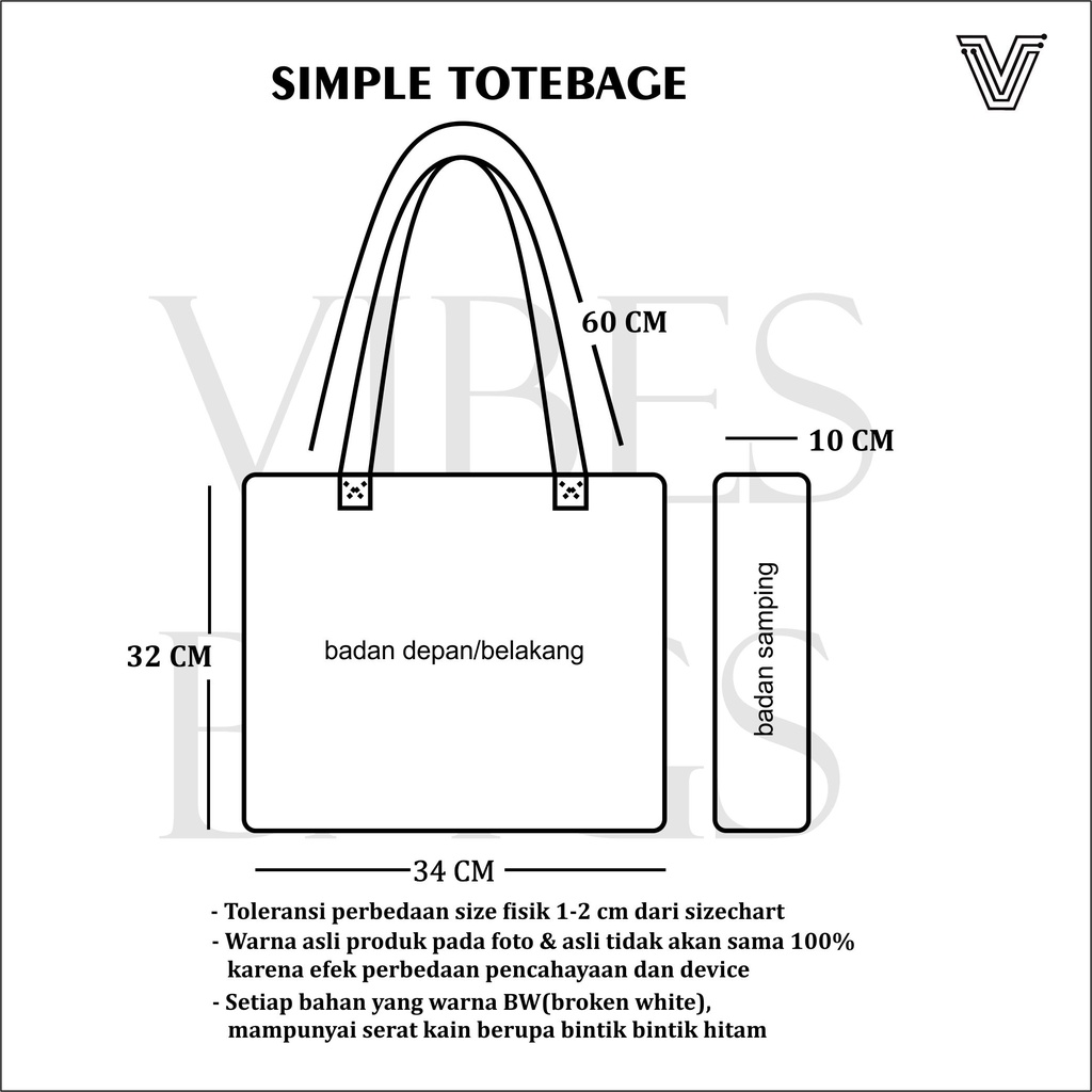 Totebag kanvas simple (kanvas tebal) ( RESLETING )