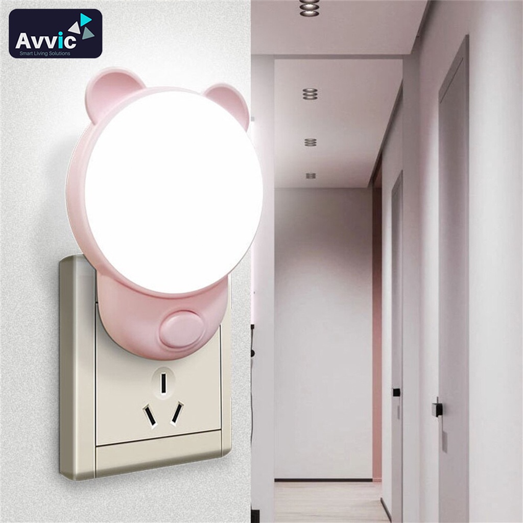 Avvic x Lampu Tidur LED Night Light Lampu Malam LED 2 Warna Karakter Beruang