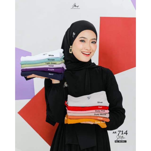 Arrafi Hijab Kode Ar 714 | Kerudung Jilbab Non Pet Original Arrafi