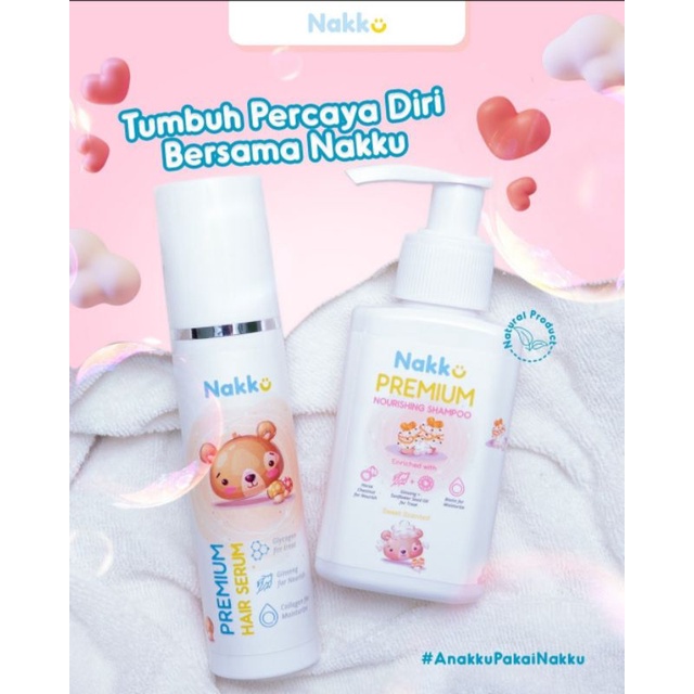 Nakku Nourishing Shampoo &amp; Nakku Hair Serum - Shampoo dan Serum Penyubur Rambut Bayi dan Anak - Premium BPOM