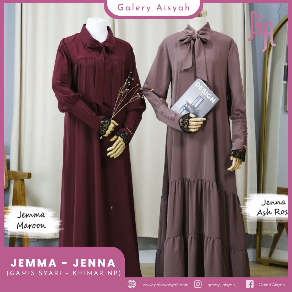 Jenna & Jemma Series Gamis Syari by Zauhara | Galery Aisyah BISA COD