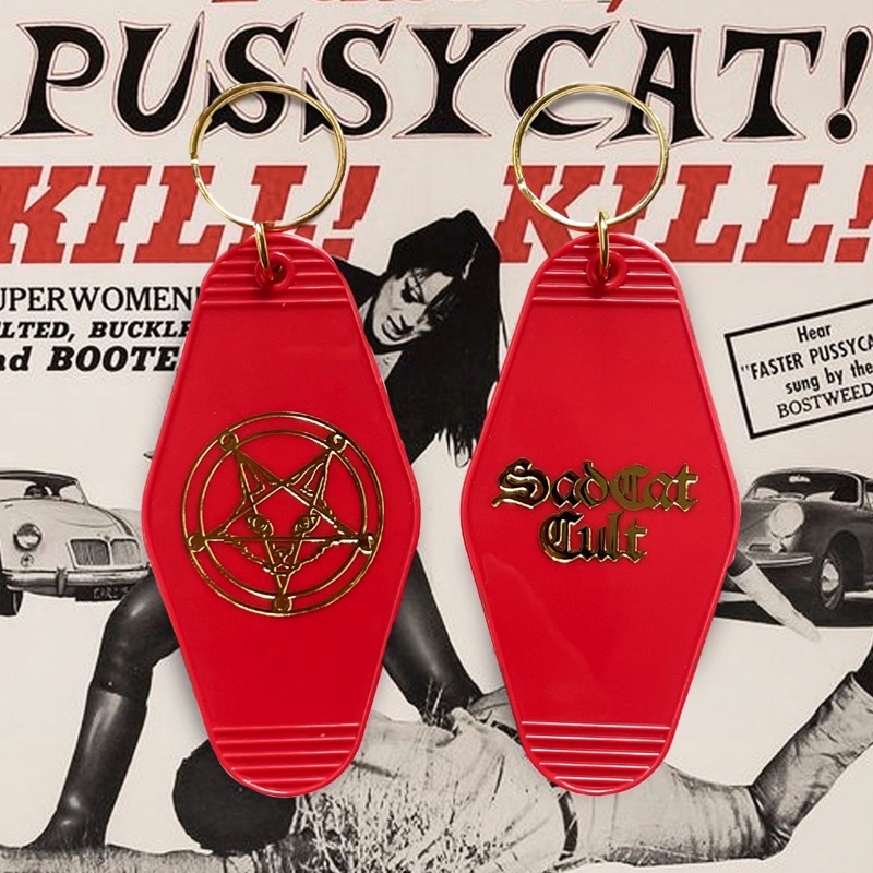 Sad Cat Cult Motel Keychain