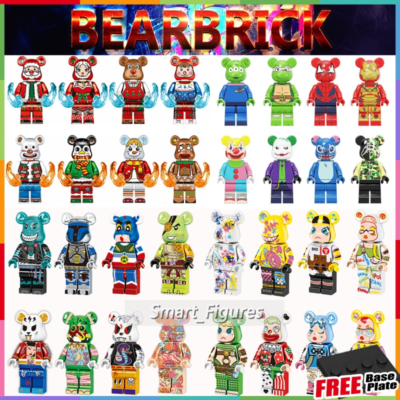 Bear Set 8jenis Minifigures Iron Man Bear Semangka Beruang Hip-hop Beruang Mainan Hadiah Mini Angka Brickbear