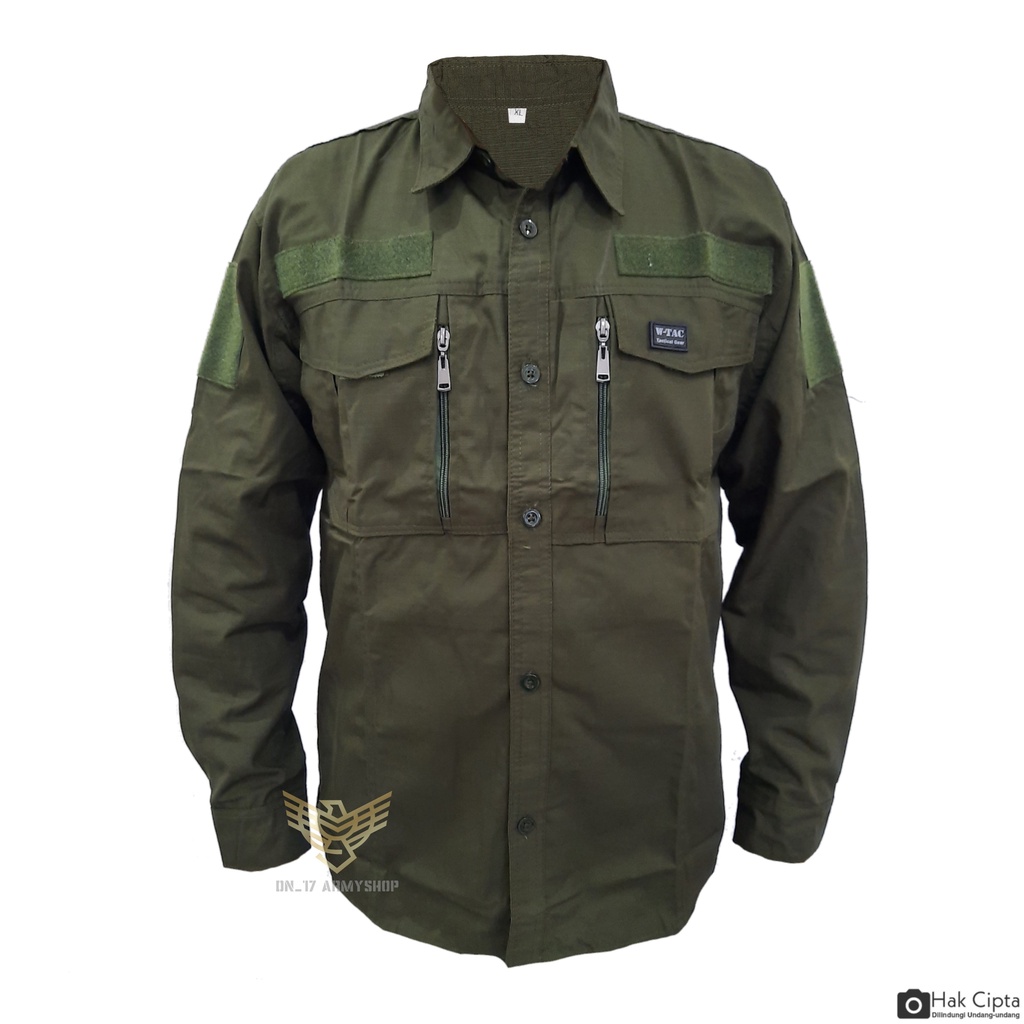 Kemeja W-TAC Tactical Outdoor Panjang hitam,khaki,abu ripstop kotak