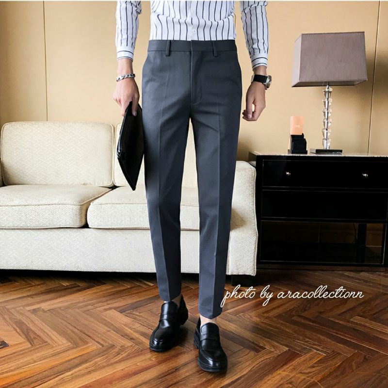 Celana Kantor Kerja Formal Bahan Dasar Pria Slimfit