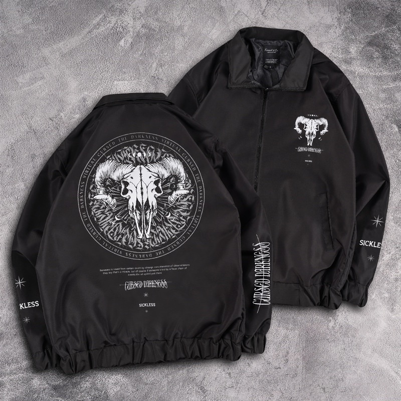 [N01065] Jaket Vintage Distro Motif // CRUSED DARKNESS