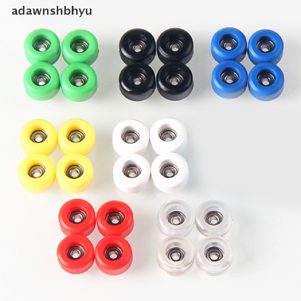 Adawnshbhyu 4Pcs /Set PU+Metal Urethane CNC Bearing Wheel Untuk Roda Fingerboard ID