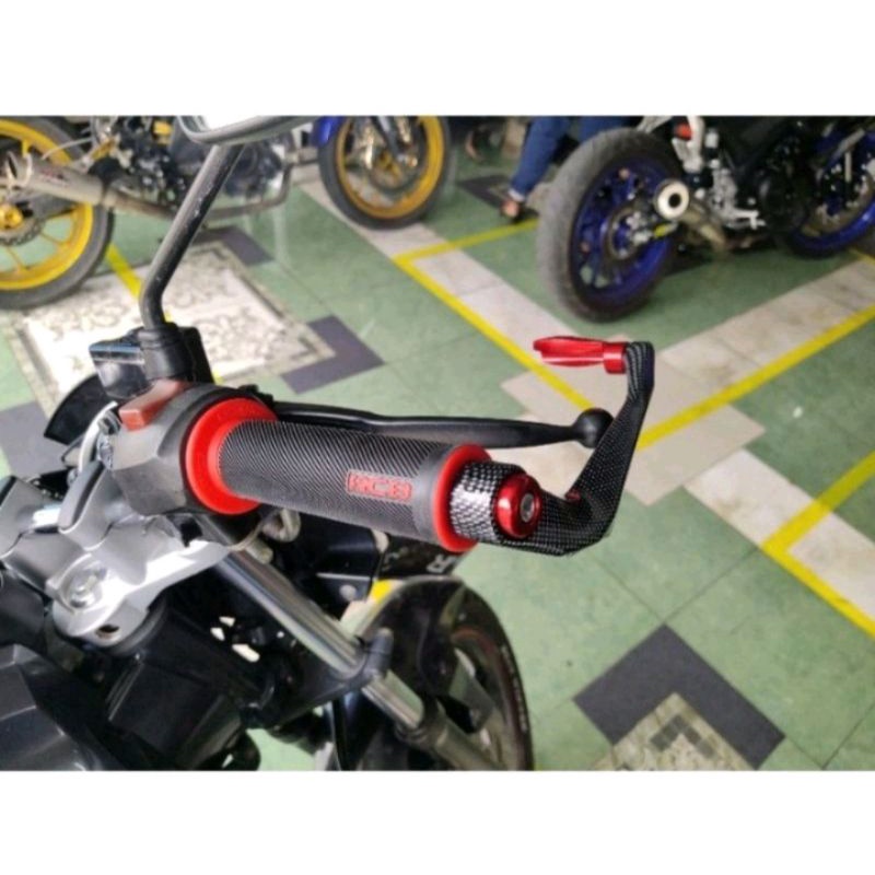 PAKET VARIASI MOTOR PROGUARD KARBON SABIT PLUS + HANGRIP RCB HG55/HG66 UNIVERSAL MOTOR