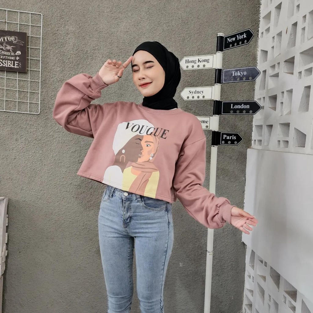 MVP - Vogue Hits Crop - Sweater Crop Wanita Kekinian