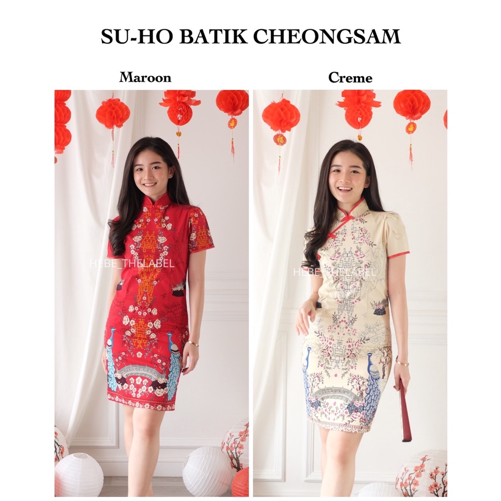 Su-Ho Batik Cheongsam Chinese New Year - Pakaian Wanita