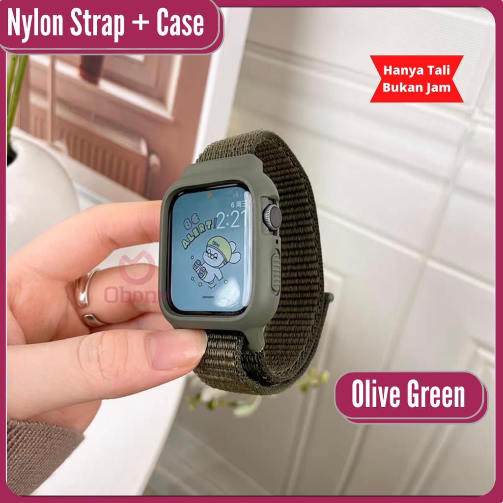 [DGS] Strap Canvas Smartwatch T55 T500 2 in 1 Colorful Nylon Strap Fpr Apple Watch 7 41mm 45mm iWatcg Soft Ban