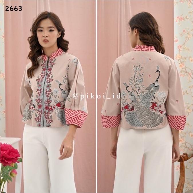 Cardigan batik wanita modern / luaran outer batik seragam kantor murah