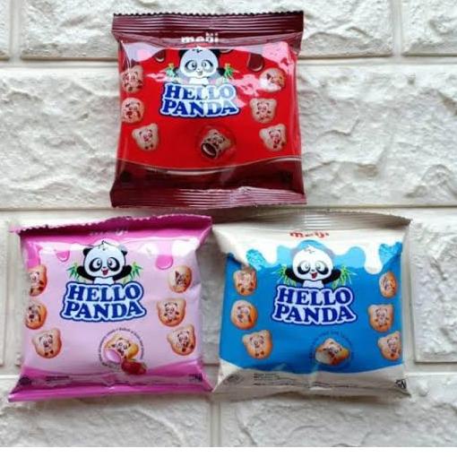 

GROSIR Snack biskuit isi coklat, cookies and cream dan strwberry hello panda renceng (10pcs x 10gr )