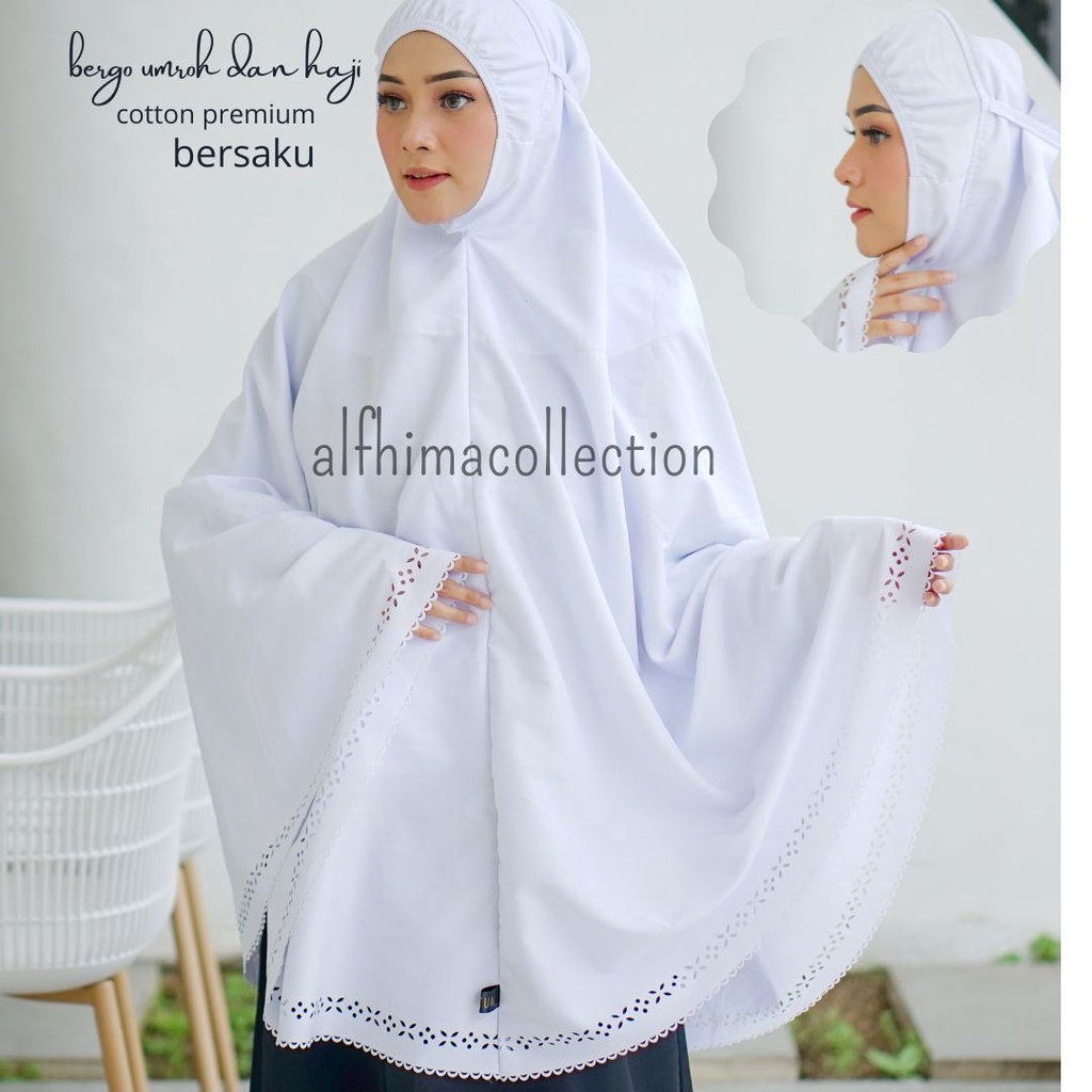 bergo umroh lasercut premium murah berkualitas