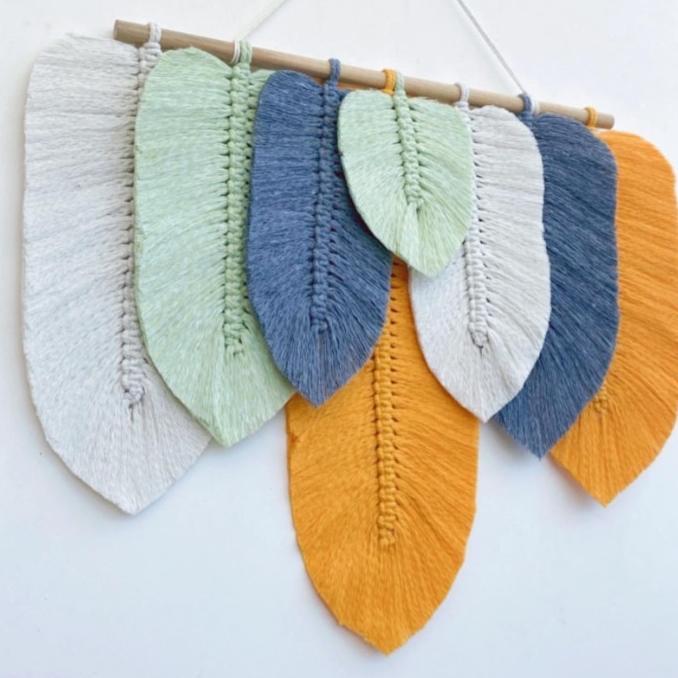 MACRAME DAUN LEAF HIASAN DINDING DEKORASI KAMAR
