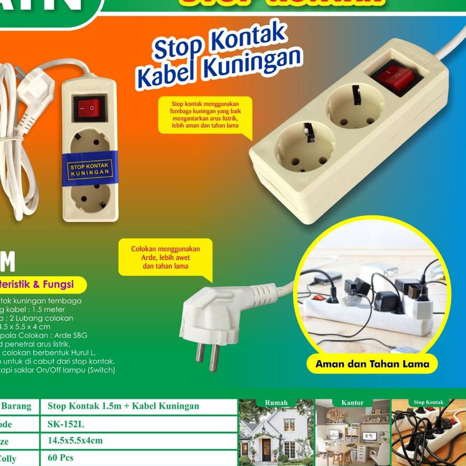 Jual Promo Besar Besaran 2022 STOP KONTAK KABEL SWITCH COLOKAN ARDE ATN SNI PANJANG 1 5M 3M 5M