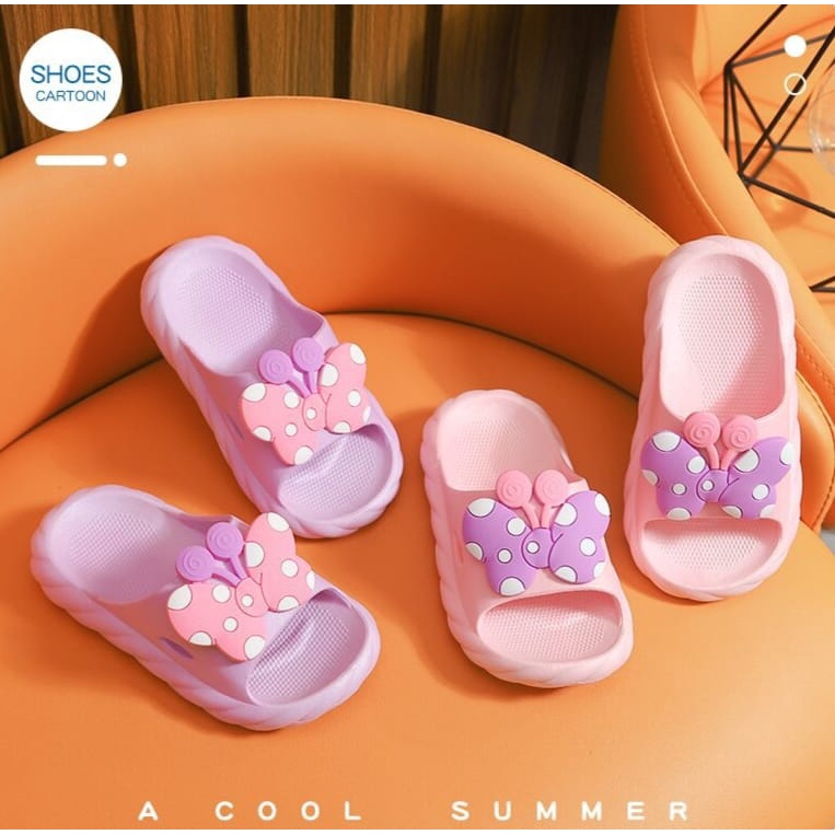 CUCI GUDANG SHOEGALLERY LV0202 Sandal Rumah Anak Perempuan Motif Kupu Kupu