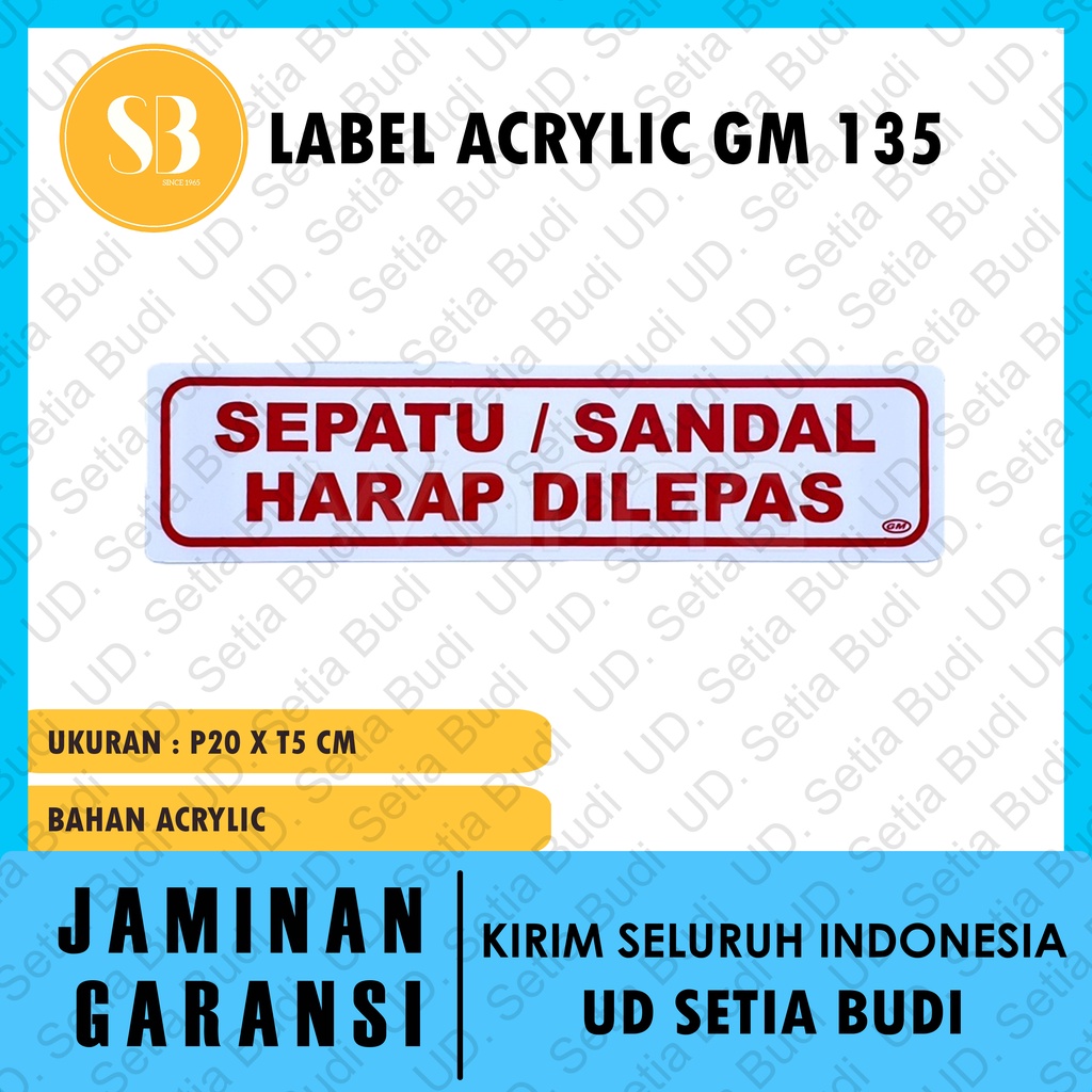 Label GM Kecil Sepatu Sandal Harap di Lepas LK 135