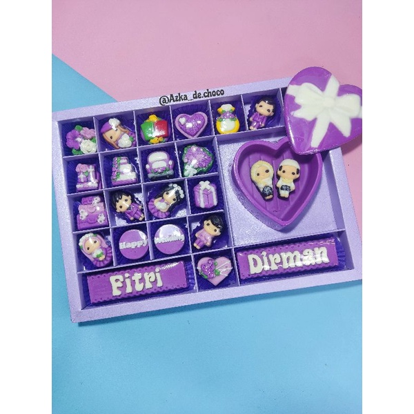 

Coklat Karakter box HAMPERS WEDDING