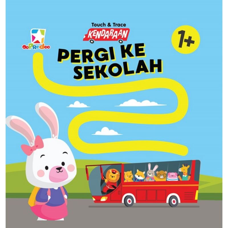 board book touch and trace pergi ke sekolah