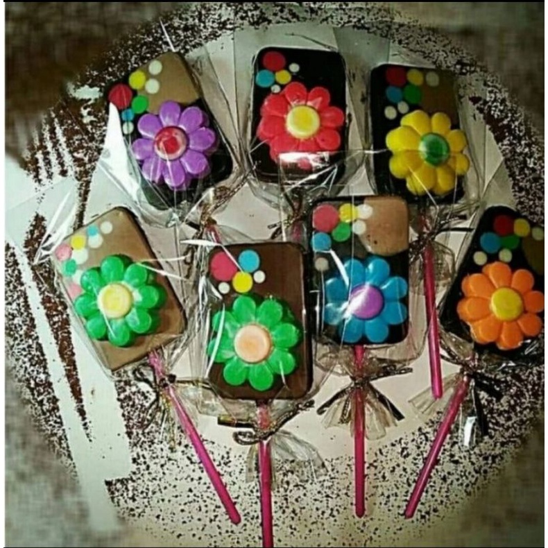 

cokelat lolipop bunga / stick cokelat