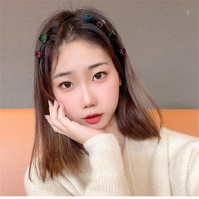 10poni Depan Jepit Rambut Poni Samping Beludru flocking love Kupu-Kupu Kelinci Klip Kecil