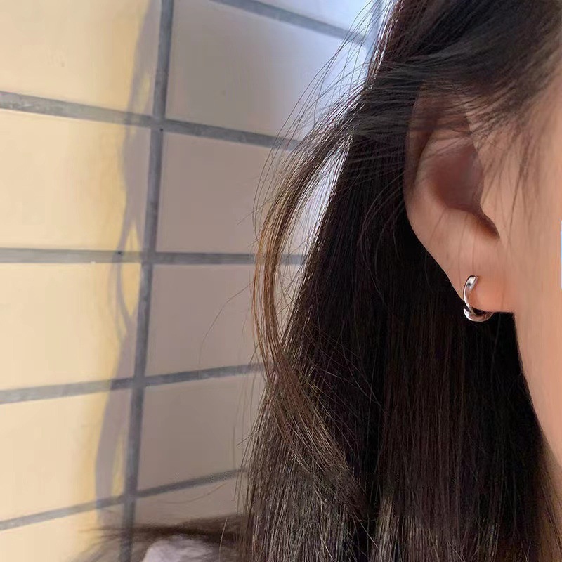 Fashion Y2K Anting Perak Untuk Wanita Hypoallergenic Elegan Hoop Earring Perhiasan Aksesoris