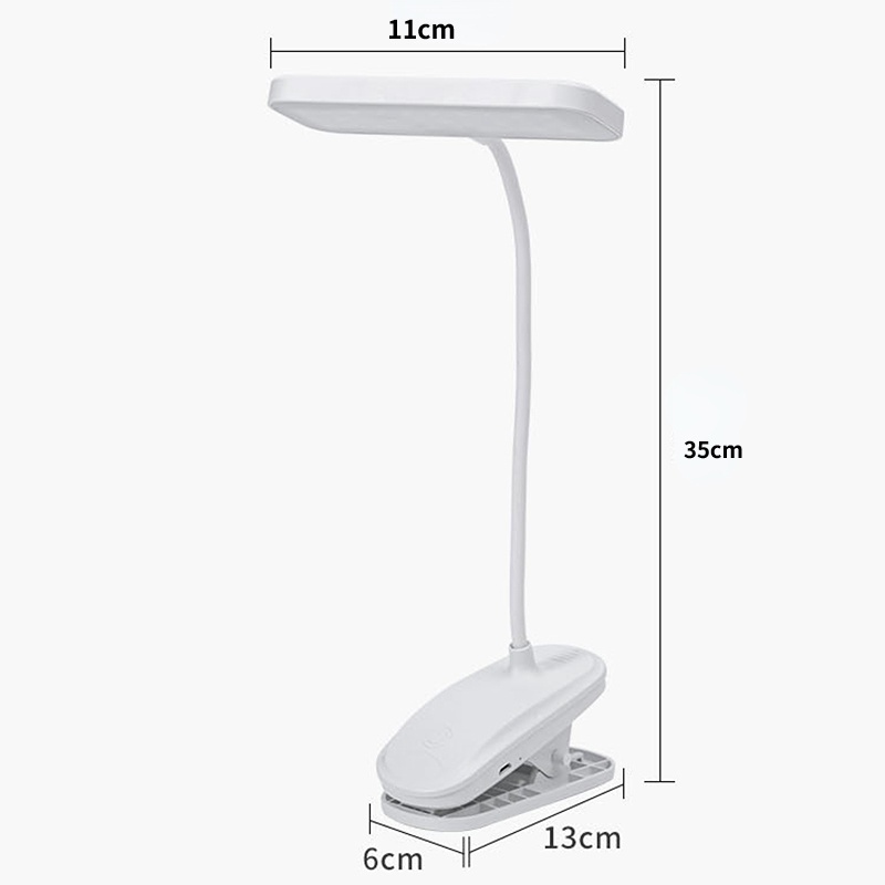 Lampu Tidur USB Rechargeable360° Lampu LED Fleksibel Dengan Klip 3gear Lampu Meja Baca Adjustable Pelindung Mata Belajar Pencahayaan Cocok Kamar Tidur Dapur Asrama