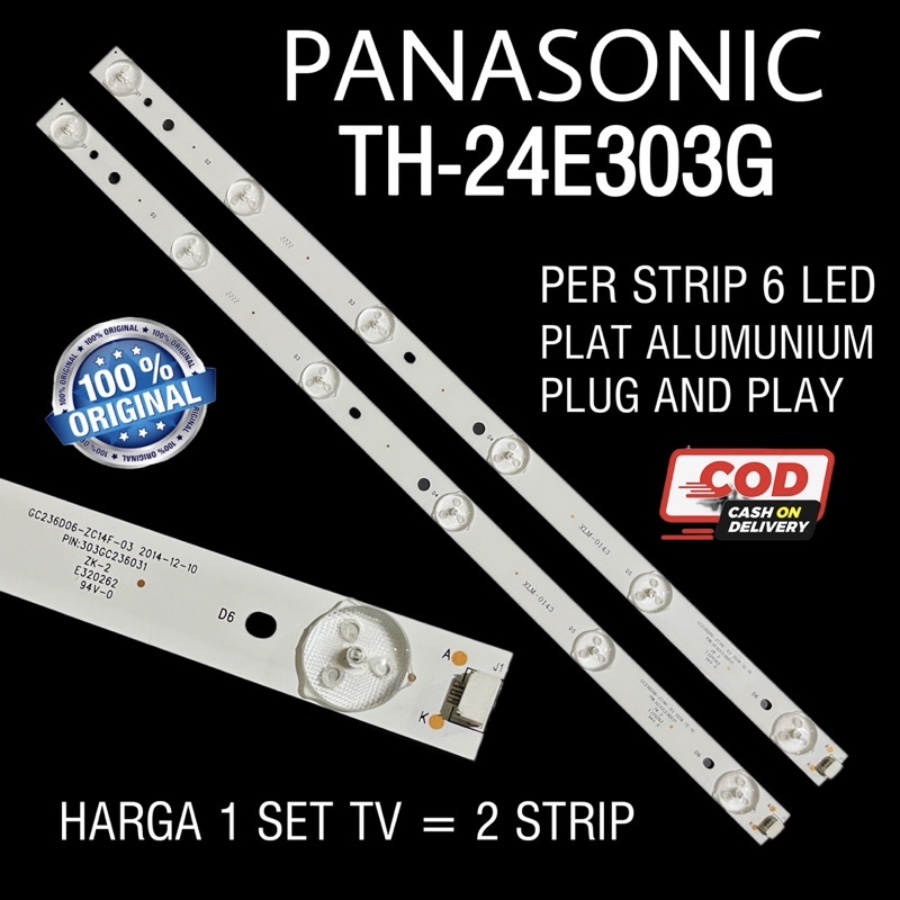 BACKLIGHT TV LED PANASONIC TH-24E303G TH24E303G 24E303G 24E303 LAMPU BL 24 IN