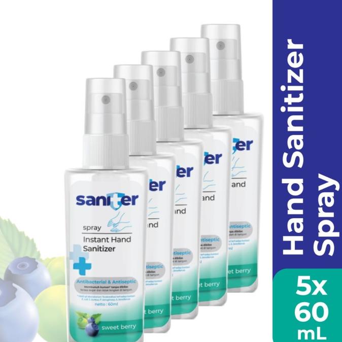 Saniter Hand Sanitizer Spray Sweet Berry - 60ml - Isi 5